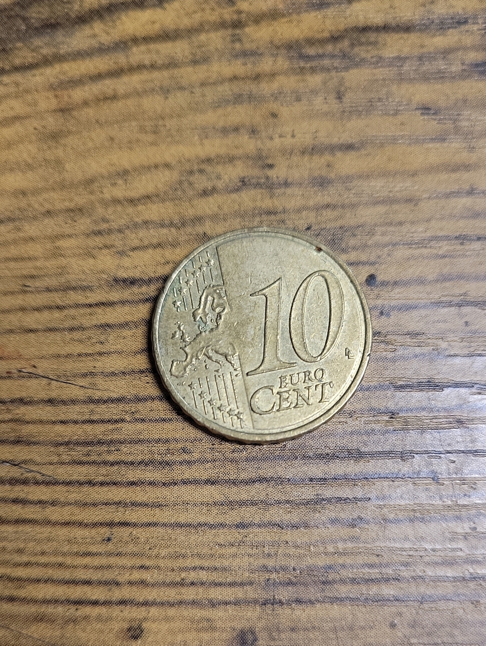 2007 10 Euro Cent Coin - Gold Tones